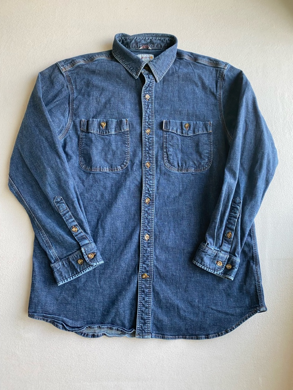 Carhartt Blue Denim Long-Sleeve Button-Down Shirt